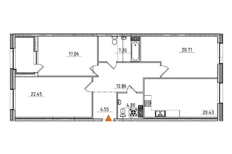 Трехкомнатная квартира в : площадь 111.29 м2 , этаж: 3 – купить в Санкт-Петербурге